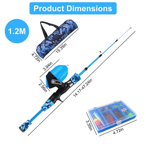 4ft/5ft Kids Fishing Pole Kit Fishing Telescopic Fishing Rod & Reel Combo Toys - Picture 12 of 15