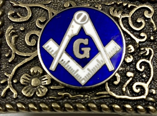 Freimaurer / Freimaurer kleine brüderliche Gürtelschnalle, Farbe Bronze / Blau 1,75 "X 1,25" - Bild 3 von 8