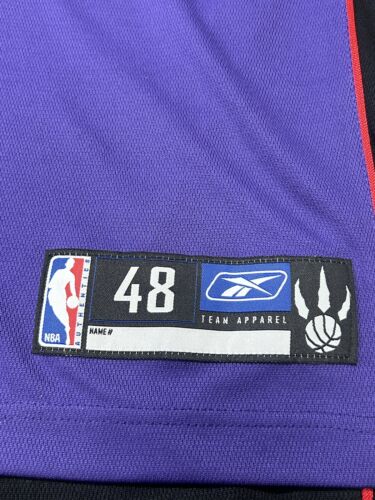 Maglia Toronto Raptors Jalen Rose 5 Road Purple 48 XL - FIRMATA - Reebok Swingman - Foto 3 di 6