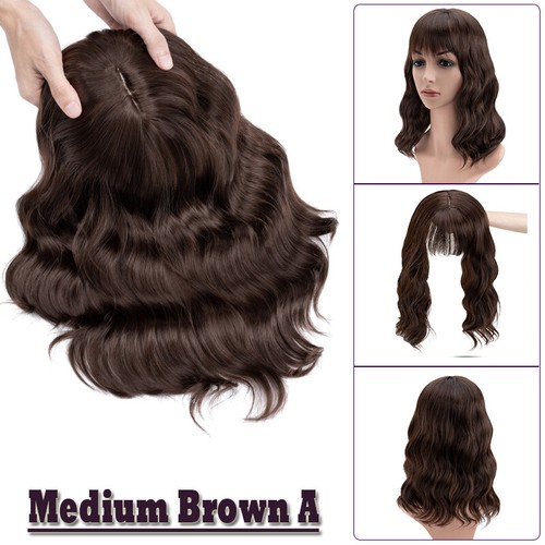 Clip In THICK Neat Topper Extension Bangs Real As Human Hair Piece Fringe Toupee - Picture 53 of 69
