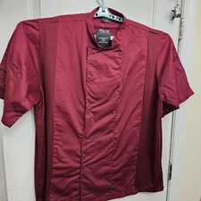 Chef Code Cool Breeze Side Vent Chef Coat CC131 3XL Burgundy with Tags