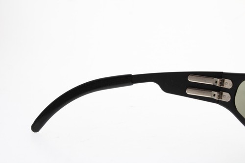 Vintage IBEAMS 'Beamer' Matte Black Aluminum Wrap Sunglasses w/ Case USA - Picture 7 of 16