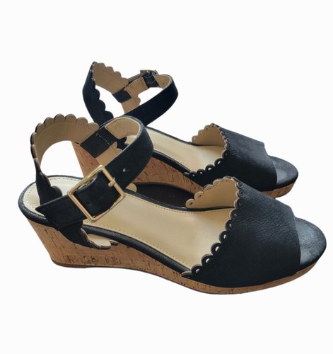 Land's End Scalloped Wedge Heels 6.5 - Picture 2 of 5