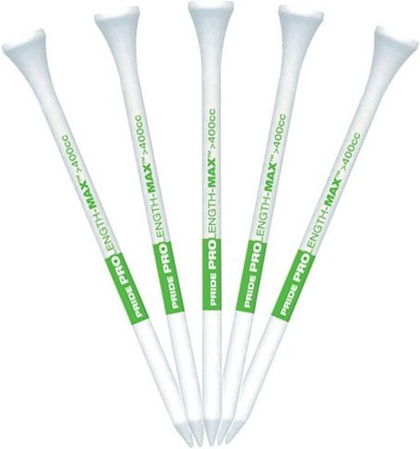 PRIDE PROFESSIONAL TEE SYSTEM PROLENGTH MAX 4" WHITE GOLF TEES - 4 BAGS - Picture 2 of 2