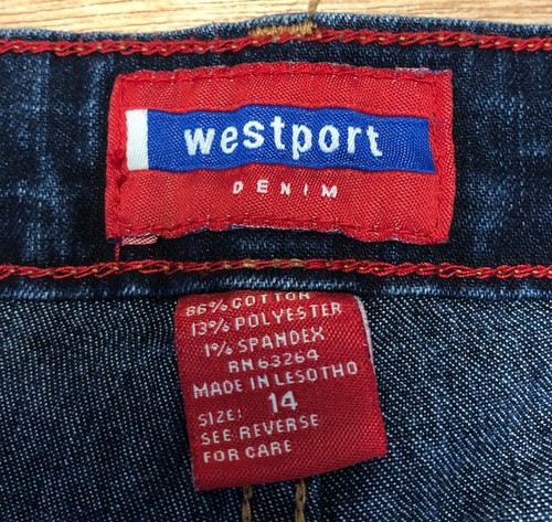 Pantalones cortos capris elásticos Westport Jeans para mujer talla 14 detalles de estrás lavado oscuro - Imagen 12 de 14