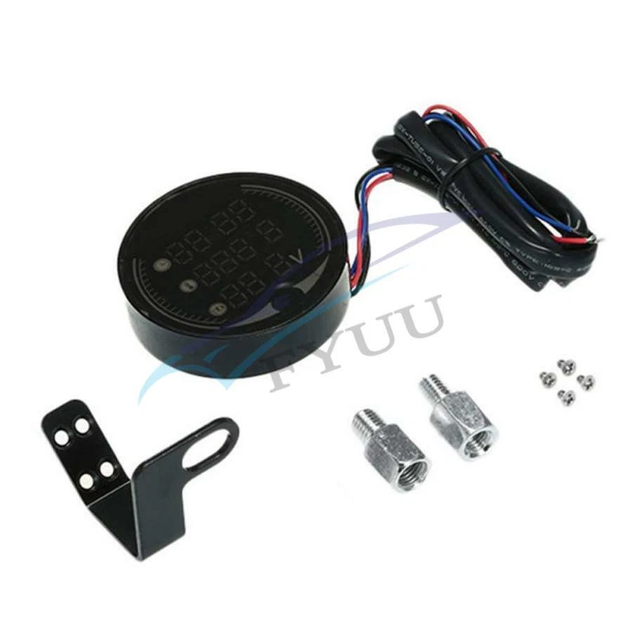 9-24V 5in1 LED Motorcycle Thermometer Voltmeter Clock Timing Display USB Charger - Image 3 of 4