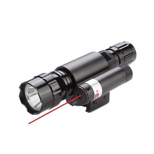 Lampe Tactique + Laser Adaptable Rail 11 ou 20mm Picatinny Weaver Chasse - Imagen 6 de 12