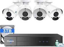 Hiseeu 4K POE NVR 16CH PoE Security Camera System 4PoS 4k IP Security Camera
