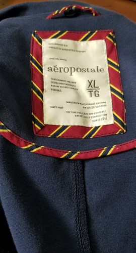 AEROPOSTALE WOMEN'S JUNIOR'S BLAZER HOODED JACKET (NO HOOD) NAVY XL #PB10 - Picture 4 of 6