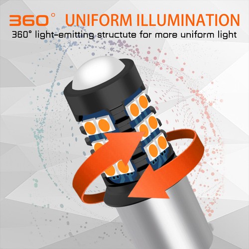 2 bombillas de señal de giro LED BA15S 7506 antihiper flash ámbar 1156 30SMD - Imagen 6 de 8