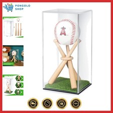 Baseball Display Case and Wood Baseball Stand Acrylic Baseball Holder Acrylic...