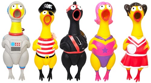 Pollo de goma grande mezcla coleccionable 9,5" (sin ruido) divertido gritando aspecto pollo - Imagen 24 de 24