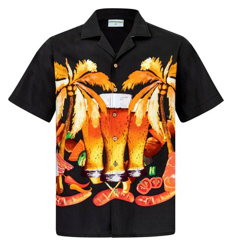 Herren Hawaii Hemd 100% Baumwolle S - 8XL Kurzarm Sommer Beach Hawaiian Shirt - Bild 8 von 78