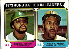 1974 Topps REGGIE JACKSON WILLIE STARGELL RBI Leaders #203 VG/EX+ Condition (1)