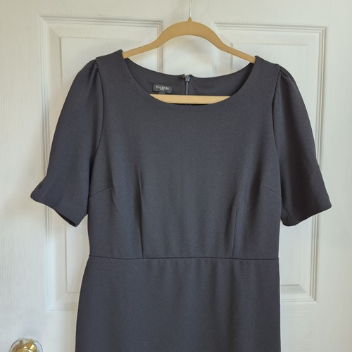 Talbots Größe 10 Zierliches Kleid Kurzarm Rüschensaum Schwarz Knielang - Bild 2 von 8