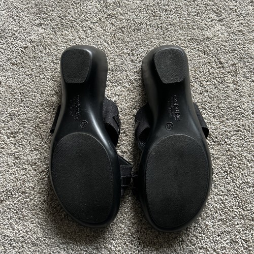 Comfort Plus By Predictions Sandals Women’s 9.5 Casual Slip On Wedge Slide Black - Picture 5 of 8