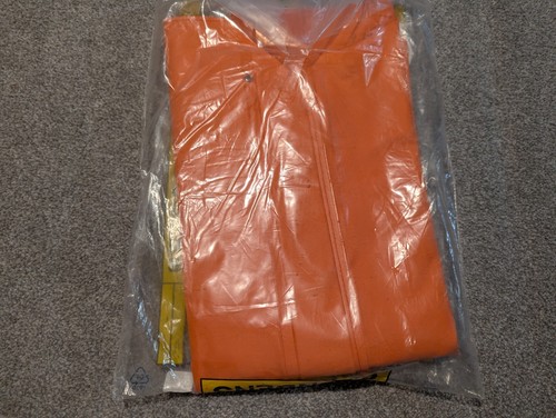 Grundens Of Sweden Jacket Mens Small Orange Brigg Hooded Model 40 Rain Coat - Picture 3 of 3