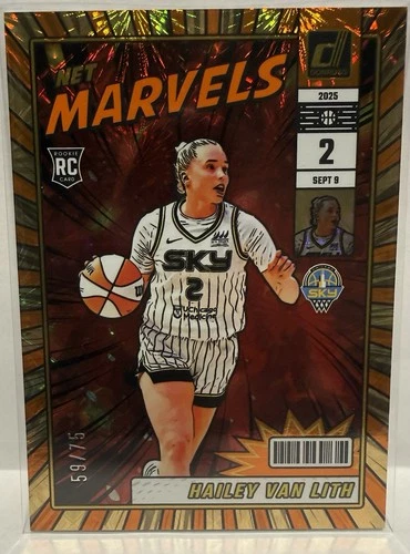 Panini 2025 Donruss WNBA Net Marvels Hailey Van Lith RC #24 Orange Fireworks /75