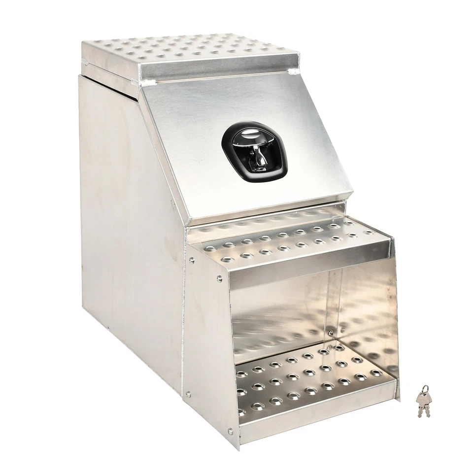 Caja de herramientas de camión escalonado de sillín de montaje lateral de aluminio de 25 x 28 x 15 + soportes de montaje de 24" Foto 2 de 4