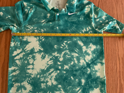 Nike Golf Polo Shirt Youth XL Green Tie Dye Standard Fit Dri-Fit Pullover - Picture 8 of 14