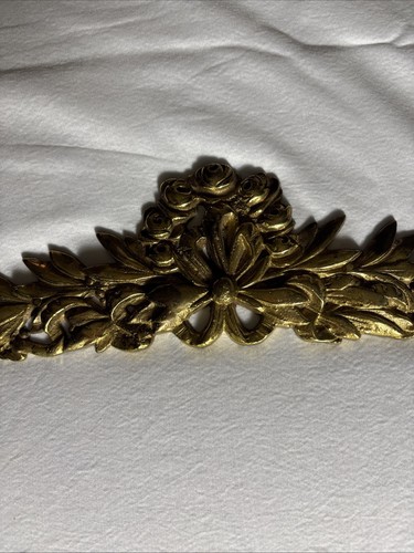 Vintage Hollywood Regency Brass Rose Design Wall Hanging