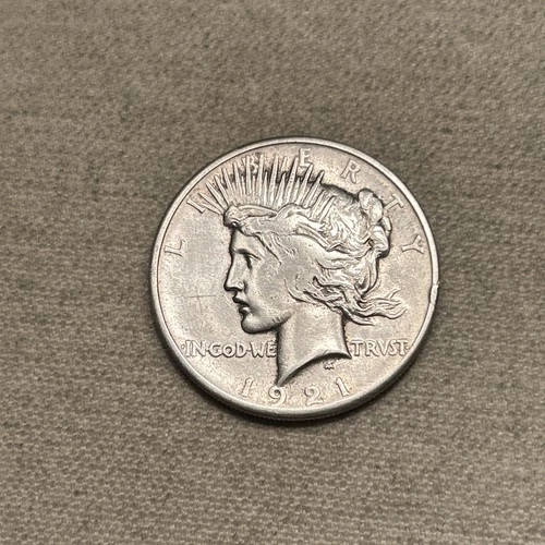 1921 High Relief Peace Silver Dollar S$1 VF Very Fine Details Cleaned
