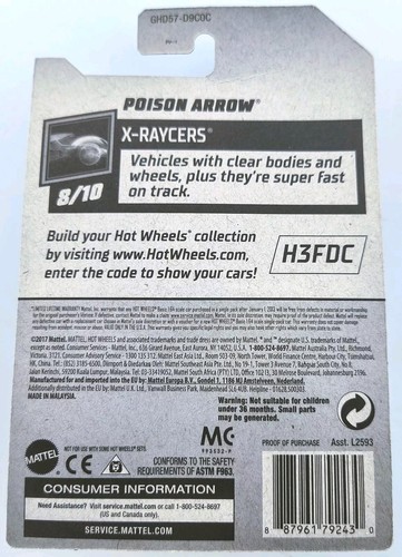 Hot Wheels Blue Poison Arrow 64/250 X-Raycers Series 8/10 by Mattel Age 3+ - Picture 4 of 4