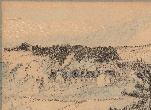 JOHN DODGSON Pen & Ink Drawing BUILDINGS IN LANDSCAPE c1950 - Picture 5 of 11
