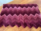 Vintage 70s Granny Handmade Crochet Afghan Blanket 74x66” Zig Zag Chevron Pink