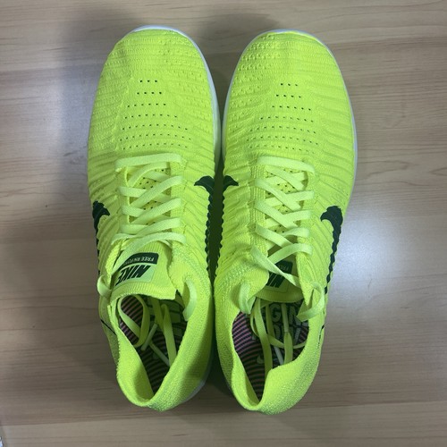 Nike Flyknit Free RN Men’s Sz 11 Running Shoes In Fluorescent Yellow - Picture 8 of 11