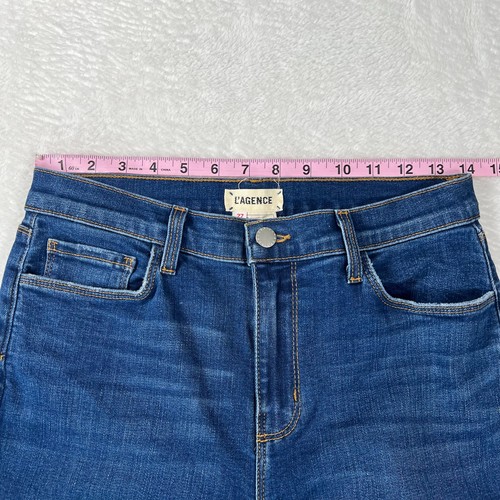 L'Agence Jeans Damen Mid Rise Dark Wash Straight Leg Jeans Größe 27 - Bild 5 von 8