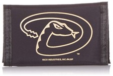 Rico Industries MLB Arizona Diamondbacks Tri-Fold Nylon Multi-Slot Wallet, Black