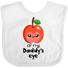 Inktastic Apple Of My Daddy's Eye Cute Red Apple Baby Bib Children Daddy Dad 1st
