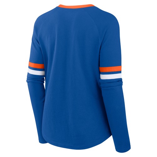 Women's Fanatics Royal New York Mets Won & Done Raglan Lace-Up Long Sleeve - Picture 3 of 3