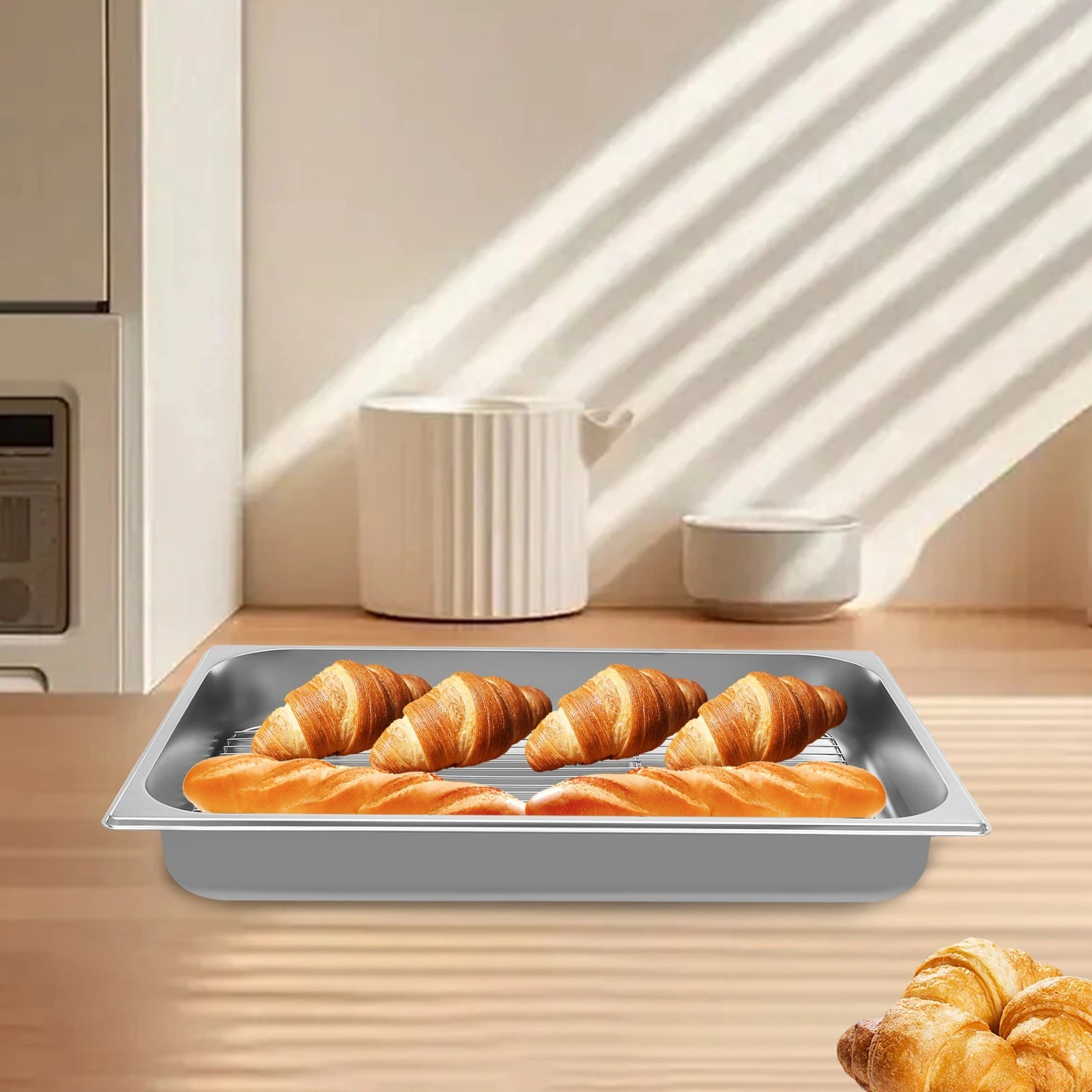 Stainless Steel Roasting Pan Turkey Baking Oven Pan Draining Tray With Rack