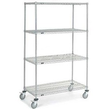 Nexel Chrome Wire Shelf Truck 48x24x80 1200 Pound Capacity
