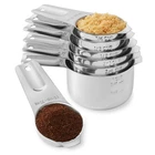 7pc Stainless Steel Measuring Cup Set for Dry Liquid Cooking Baking Ingredients