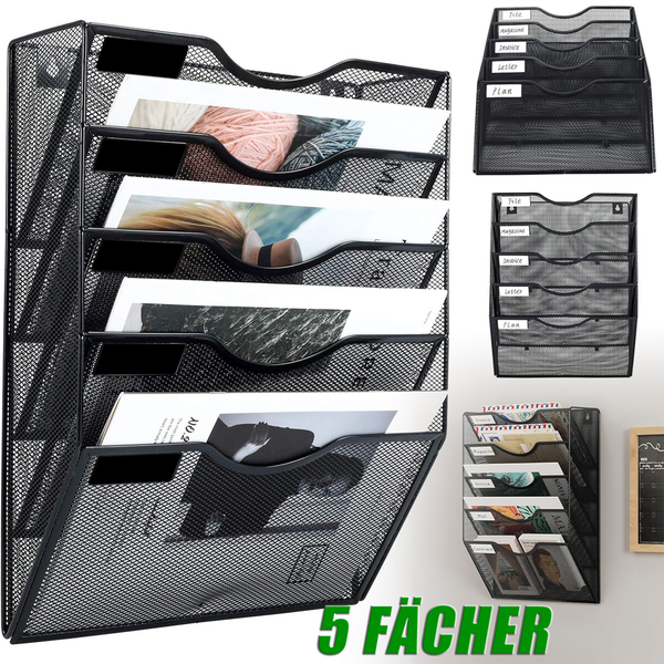 Zeitschriftenhalter Wand HäNgeorganizer WandablagefäCher A4 Prospektspenderset-image