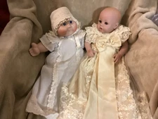 1985 PORCELAIN CABBAGE PATCH BABY SIGNED & NUMBERED  WITH BABY DOLL ALSO VINTAGE