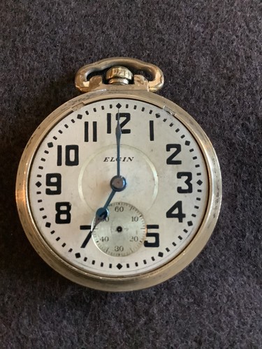 ANTIKE ELGIN RAILROAD TASCHENUHR NUR FÜR TEILE ~ BESCHREIBUNG LESEN - Bild 8 von 9