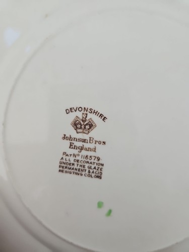 2 antike Devonshire Johnson Brothers Teller Floral Eisenstein Salat Dessertteller - Bild 4 von 5