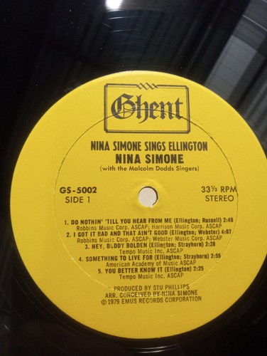 NINA SIMONE SINGS ELLINGTON Ghent RECORDS VINYL EXCELLENT/SHRINK - Picture 7 of 9