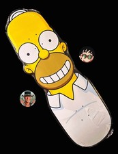 RARO Homer Simpson Double Sided Santa Cruz Skateboard Deck Simpsons 2010 NUOVO