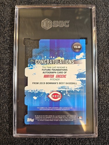 2019 HUNTER GREENE 20/25 RC Auto SGC 10|10 Bowman's Best Atomic FFA-HG ~1stB - Picture 3 of 9