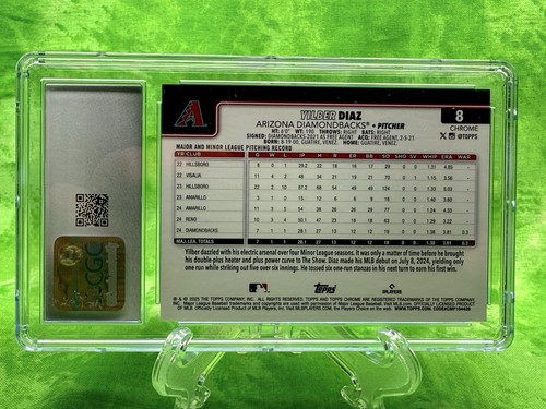 Yiber Diaz RC /25 Gold Wave - 2025 Topps Chrome #8 AZ Diamondbacks CGC 10 GEM - Picture 2 of 5