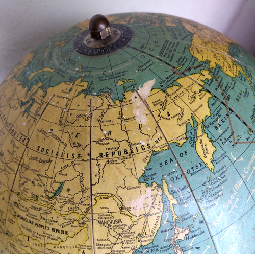 1935 Cram's 10,5" Universal Terrestrial Globe Vintage Pre-War No. 105 Metallfuß - Bild 7 von 17