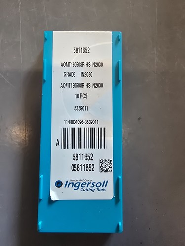 10 Pack Ingersoll AOMT 180508R-HS IN2030 Milling Insert 5811652 - Picture 2 of 2