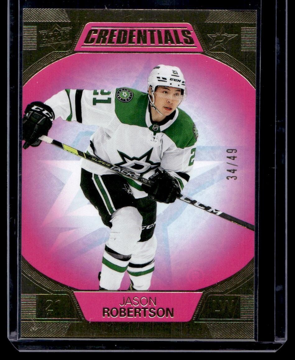 2021-22 Upper Deck Credentials #14 Jason Robertson Pink #/49