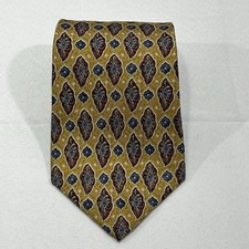 Vintage Burberry Of London Tie Men s 100 Silk Necktie Gold Ornate 56x3.625