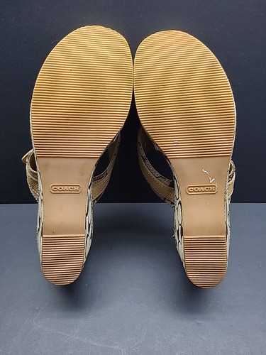 Coach Women's Gabriella Sandal Thong Platform Wedge Monogram Size 7M - Picture 10 of 10